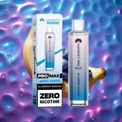 Borůvka Banán Hayati Pro Max 4000 Puffs Jednorázová E-cigareta s Nabíjecí Baterií a LED Světlem