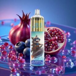 Borůvka Granátové Jablko JNR Rocket-X 12400 Puffs s Nastavitelným Průtokem Vzduchu a Typ-C Rychlým Nabíjením