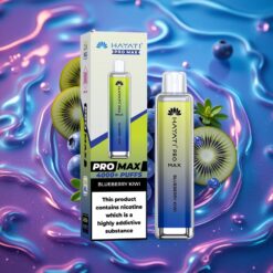 Borůvka Kiwi Hayati Pro Max 4000 Puffs Jednorázová E-cigareta s Nabíjecím Akumulátorem a LED Podsvícením