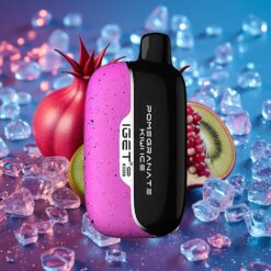 Granátové jablko Kiwi Led IGET Moon K5000 Puffs Jednorázová Vape s až 5000 potaženími a velikostí 49,5x25,3x99,4 mm