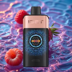 Jahoda Malina IGET ONE 12000 Puffs Jednorázová Vape s Velkým Zakulaceným Barevným Displejem a 2700 mAh Baterií