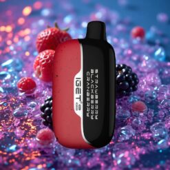 Jahoda Ostružina Brusinka IGET Moon K5000 Puffs Jednorázová Vape s až 5000 Potahy a Velikostí 49,5x25,3x99,4 mm