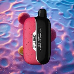 Passion Fruit Lychee IGET Moon K5000 Puffs Jednorázová Vape Marhuľa Liči s až 5000 Potahy a Velikost 49,5x25,3x99,4 mm