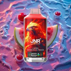 Třešňový Melounový Mráz JNR Falcon X 18000 Puffs Dual Mesh Coil & Dual Core Typ-C Rychlé Nabíjení