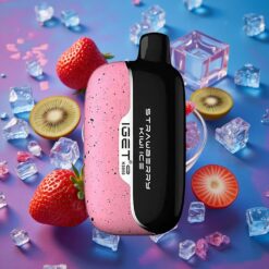 jahodové kiwi ledové IGET Moon K5000 Puffs 5000 šluků velikost 49.5x25.3x99.4 mm