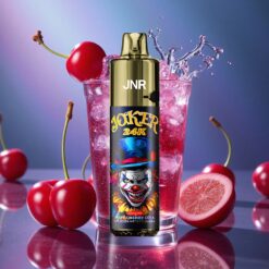 Šumivá Třešňová Kola JNR Joker 24K Puffs Dobíjecí Design Viditelná Hladina E-liquidu