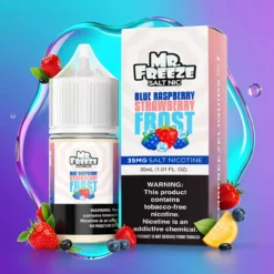 Mr.Freeze Modrá malina a jahoda s mrazem Sůl 30ml E-liquid