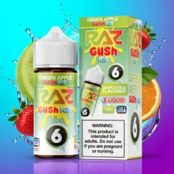 Zelené jablko Gush Ledové Pod Juice Raz 100ml Freebase E-liquid